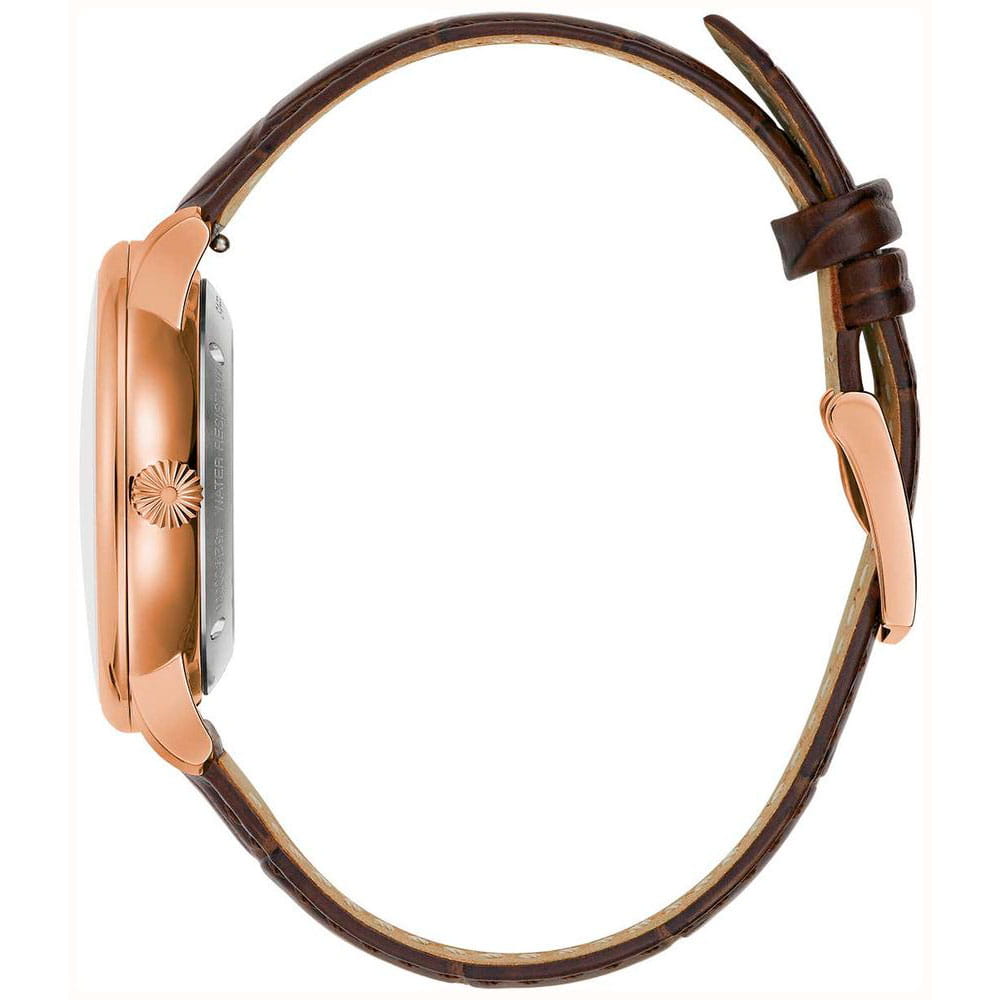 Bulova Bulova Hudson 97B225,  сша мужские часы на браслете кожаный боковой вид