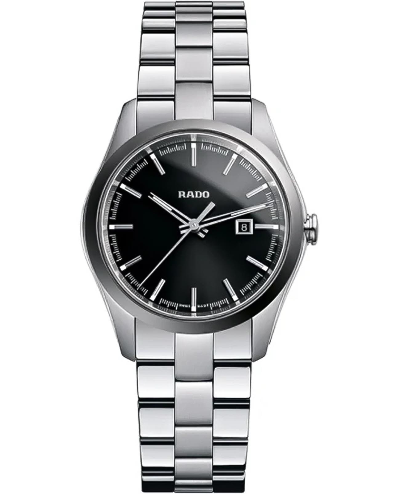 Rado Rado Hyperchrome R32110153 Automatic R32110153 механические женские часы черный циферблат, браслет нержавеющая сталь — вид спереди