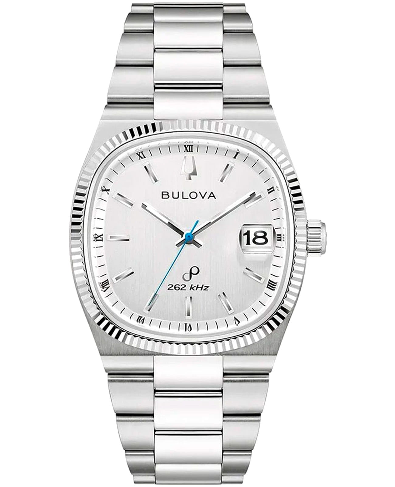 Bulova Bulova Super Seville 96B444  96B444 кварцевые мужские часы серебристый циферблат, браслет нержавеющая сталь — вид спереди