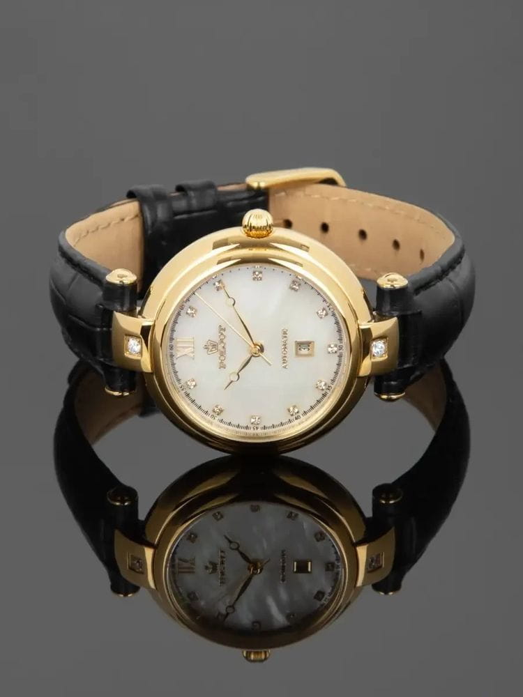 Полет Полет Майя NH05.676015,  россия женские часы на браслете кожаный боковой вид