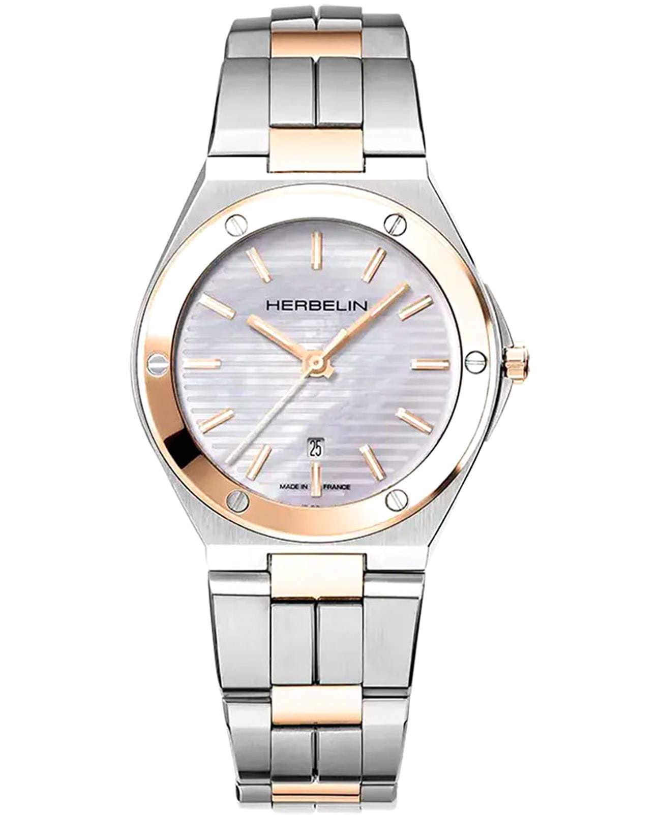 Herbelin Herbelin Cap Camarat 14545BTR19  14545BTR19 кварцевые женские часы перламутровый циферблат, браслет нержавеющая сталь с pvd-покрытием — вид спереди