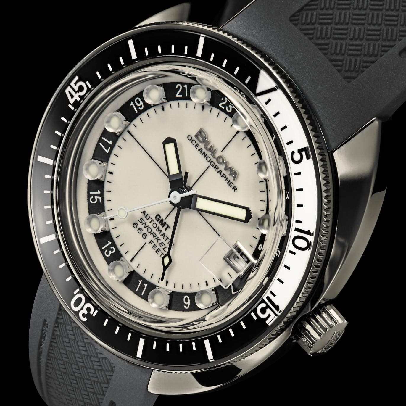 Bulova Bulova Oceanographer 98B407 мужские часы бежевый циферблат на запястье