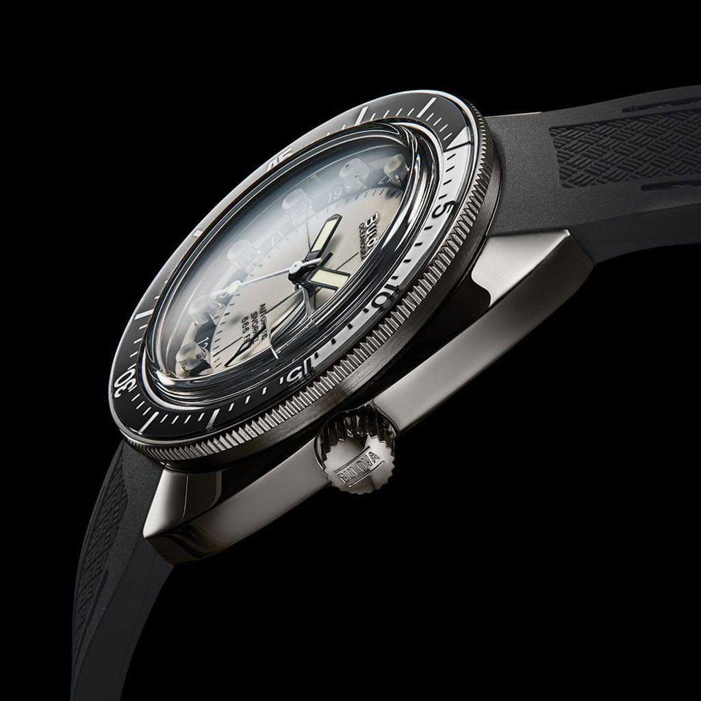 Bulova Bulova Oceanographer 98B407 механические мужские часы часы крупный план бежевый циферблата