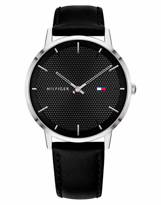 Tommy Hilfiger Tommy Hilfiger Casual 1791651  1791651 кварцевые мужские часы черный циферблат, браслет кожаный — вид спереди