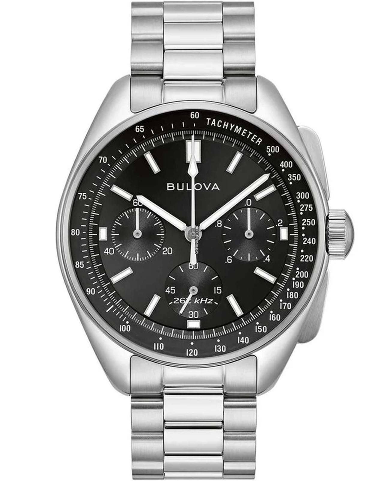 Bulova Bulova Lunar Pilot Chronograph 96K111  96K111 кварцевые мужские часы черный циферблат, браслет нержавеющая сталь — вид спереди