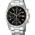 Seiko Seiko Spirit Chronograph SBTQ043  SBTQ043 кварцевые мужские часы  черный циферблат, браслет нержавеющая сталь — вид спереди