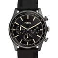 Fossil Fossil Bannon BQ2746  BQ2746 кварцевые мужские часы  черный циферблат, браслет силикон — вид спереди