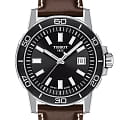 Tissot Tissot Supersport Gent T125.610.16.051.00 SuperSport Chrono T1256101605100 кварцевые мужские часы  черный циферблат, браслет кожаный — вид спереди