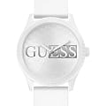 Guess Guess Dress GW0780G1  GW0780G1 кварцевые мужские часы  белый циферблат, браслет силикон — вид спереди