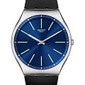 Swatch Swatch Skin Irony 42 SS07S125  SS07S125 кварцевые мужские часы  синий циферблат, браслет кожаный — вид спереди