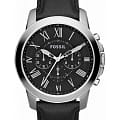 Fossil Fossil Georgia  FS4812  FS4812 кварцевые мужские часы  черный циферблат, браслет кожа + текстиль — вид спереди