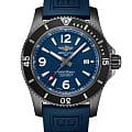 Breitling Breitling Superocean Automatic 46 Black Steel M17368D71C1S1  M17368D71C1S1 механические мужские часы  синий циферблат, браслет каучук — вид спереди