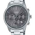 Casio Casio Collection MTP-E515D-8AVDF (MTP-E515D-8A)  MTP-E515D-8A кварцевые мужские часы  черный циферблат, браслет нержавеющая сталь — вид спереди