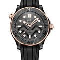Omega Omega Seamaster Diver 300M 210.62.44.20.01.001  Diver 300m 21062442001001 механические мужские часы  черный циферблат, браслет каучук — вид спереди