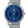 Casio Casio Collection MTP-B120M-2AVDF (MTP-B120M-2A)  MTP-B120M-2A кварцевые мужские часы  синий циферблат, браслет нержавеющая сталь — вид спереди