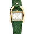 Fossil Fossil Harwell ES5267  ES5267 кварцевые женские часы  золотой циферблат, браслет кожаный — вид спереди