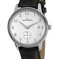 Jacques Lemans Jacques Lemans N-215ZJ  N-215ZJ кварцевые мужские часы  серебристый циферблат, браслет кожаный — вид спереди