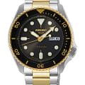 Seiko Seiko 5 Sports SRPK22  SRPK22 механические мужские часы  черный циферблат, браслет нержавеющая сталь с pvd-покрытием — вид спереди