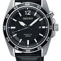 Seiko Seiko SKA789P1  SKA789P1 автокварц (кинетик) мужские часы  черный циферблат, браслет кожаный — вид спереди