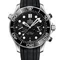 Omega Omega Seamaster Diver 300M 210.32.44.51.01.001 Diver 300m 21032445101001 механические мужские часы  черный циферблат, браслет каучук — вид спереди