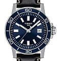 Tissot Tissot Supersport Gent T125.610.16.041.00 SuperSport Chrono T1256101604100 кварцевые мужские часы  синий циферблат, браслет кожаный — вид спереди