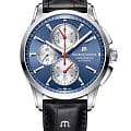 Maurice Lacroix Maurice Lacroix Pontos Chronograph PT6388-SS001-430-1  PT6388-SS001-430-1 механические мужские часы  синий циферблат, браслет кожаный — вид спереди