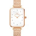 Daniel Wellington Daniel Wellington Quadro DW00100578  DW00100578 кварцевые женские часы  белый циферблат, браслет сталь c pvd покрытием — вид спереди