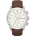 Fossil Fossil Bannon  FS4865  FS4865 кварцевые мужские часы  белый циферблат, браслет кожа + текстиль — вид спереди