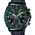 Casio Casio Edifice EFV-600CL-3AVUDF (EFV-600CL-3A) EFV EFV-600CL-3A кварцевые мужские часы  зеленый циферблат, браслет кожаный — вид спереди