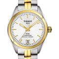 Tissot Tissot PR 100 Powermatic 80 Lady COSC T101.208.22.031.00 PR 100 T1012082203100 механические женские часы  белый циферблат, браслет сталь c pvd покрытием — вид спереди