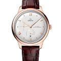Omega Omega De Ville Prestige 434.53.41.21.02.001 Prestige 43453412102001 механические мужские часы  серебристый циферблат, браслет кожаный — вид спереди