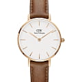 Daniel Wellington Daniel Wellington Petite Durham DW00100228  DW00100228 кварцевые женские часы  белый циферблат, браслет кожаный — вид спереди