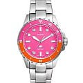 Fossil Fossil Blue Dive ES5351  ES5351 кварцевые женские часы  розовый циферблат, браслет нержавеющая сталь — вид спереди
