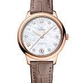 Omega Omega De Ville Prestige 434.53.34.20.55.001 Prestige 43453342055001 механические женские часы  перламутровый циферблат, браслет кожаный — вид спереди