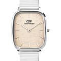 Daniel Wellington Daniel Wellington Marlon Wire Linen Silver DW00100812  DW00100812 кварцевые женские часы  бежевый циферблат, браслет нержавеющая сталь — вид спереди