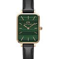 Daniel Wellington Daniel Wellington Quadro Pressed Sheffeld DW00100439  DW00100439 кварцевые женские часы  зеленый циферблат, браслет кожаный — вид спереди