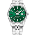 Swiss Military by Chrono Swiss Military by Chrono Сверхточные SM34066.08  SM34066.08 кварцевые женские часы  зеленый циферблат, браслет нержавеющая сталь — вид спереди