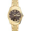 Fossil Fossil Scarlette ES5206  ES5206 кварцевые женские часы  коричневый циферблат, браслет сталь с ip покрытием — вид спереди