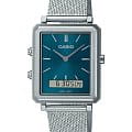 Casio Casio Collection MTP-B205M-3E  MTP-B205M-3E кварцевые мужские часы  зеленый циферблат, браслет нержавеющая сталь — вид спереди