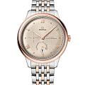 Omega Omega De Ville Prestige 434.20.41.21.09.001 Prestige 43420412109001 механические мужские часы  бежевый циферблат, браслет сталь + золото — вид спереди