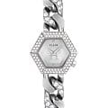 Philipp Plein Philipp Plein The Hexagon Groumette PWWBA0123  PWWBA0123 кварцевые женские часы  серебристый циферблат, браслет нержавеющая сталь — вид спереди