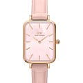 Daniel Wellington Daniel Wellington Quadro Pressed Sheffeld DW00100508  DW00100508 кварцевые женские часы  розовый циферблат, браслет кожаный — вид спереди