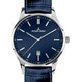 Jacques Lemans Jacques Lemans 1-2026C  1-2026C кварцевые мужские часы  синий циферблат, браслет кожаный — вид спереди
