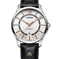 Maurice Lacroix Maurice Lacroix Pontos Day Date PT6358-SS001-230-2  PT6358-SS001-230-2 механические мужские часы  белый циферблат, браслет кожаный — вид спереди