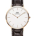 Daniel Wellington Daniel Wellington Classic York DW00100011  DW00100011 кварцевые мужские часы  белый циферблат, браслет кожаный — вид спереди