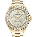 Philipp Plein Philipp Plein PWPOA0624  PWPOA0624 кварцевые женские часы  желтый циферблат, браслет сталь с ip покрытием — вид спереди