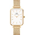 Daniel Wellington Daniel Wellington Quadro Pressed Evergold DW00100556  DW00100556 кварцевые женские часы  белый циферблат, браслет сталь c pvd покрытием — вид спереди