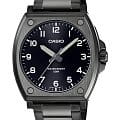 Casio Casio Collection MTP-E730B-1AV  MTP-E730B-1A кварцевые мужские часы  черный циферблат, браслет нержавеющая сталь с ip-покрытием — вид спереди