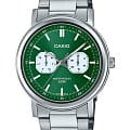 Casio Casio Collection MTP-E335D-3E  MTP-E335D-3E кварцевые мужские часы  зеленый циферблат, браслет нержавеющая сталь — вид спереди