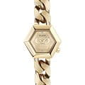 Philipp Plein Philipp Plein The Hexagon Groumette PWWBA0323  PWWBA0323 кварцевые женские часы  золотой циферблат, браслет нержавеющая сталь с ip-покрытием — вид спереди
